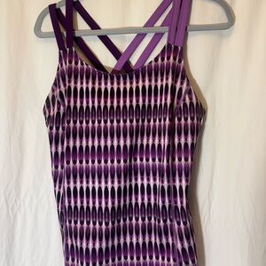 Xersion Strappy Print Tank Top size large II12‎